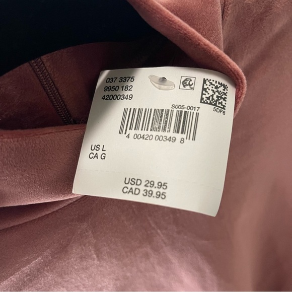 Elegant Pink Long Sleeve Velvet Bodysuit Large NWT - Picture 3 of 4